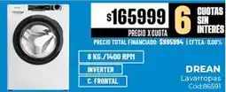 Diarco Drean - lavavajillas c. frontal 8 kg./1400 rpm inverter oferta