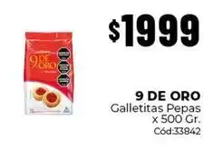 Diarco 9 de oro - galletitas pepas x 500 gr. cód:33842 oferta