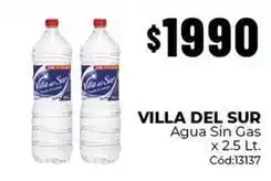 Diarco Villa del sur - agua sin gas x 2.5 lt. c uevo3137 oferta