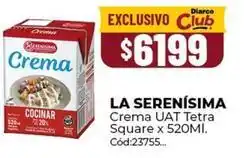 Diarco La serenísima - crema uat tetra square oferta