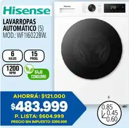 Casa del Audio Hisense lavarropas automático oferta