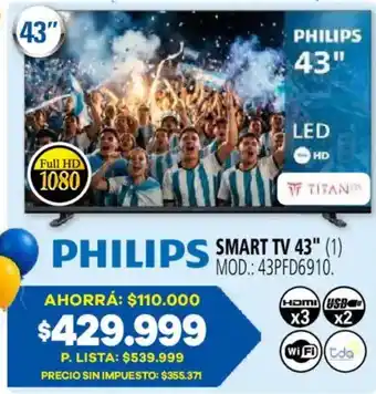 Philips smart tv 43"