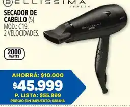 Casa del Audio Bellissima secador de cabello oferta