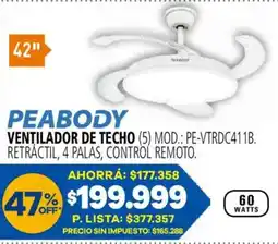 Casa del Audio Peabody ventilador de techo oferta