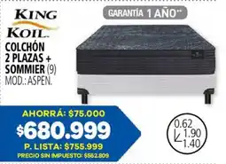 Casa del Audio King koil colchón 2 plazas + sommier 9 oferta