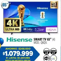 Casa del Audio Hisense smart tv 65" oferta