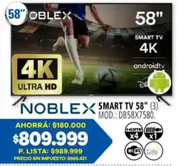 Casa del Audio Noblex smart tv 58 oferta