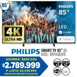 Casa del Audio Philips smart tv 85" oferta