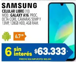 Casa del Audio Samsung celular libre oferta