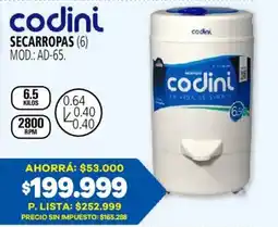 Casa del Audio Codini secarropas oferta