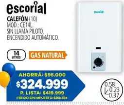Casa del Audio escorial calefón oferta