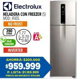 Casa del Audio Electrolux heladera con freezer oferta