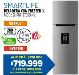 Casa del Audio Smartlife heladera con freezer oferta