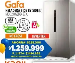 Casa del Audio Gafa heladera side by side oferta