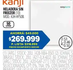Casa del Audio Kanji heladera sin freezer oferta