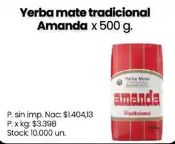 Changomas Amanda yerba mate tradicional oferta
