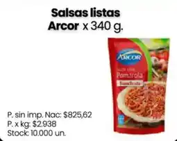 Changomas Arcor salsas listas oferta
