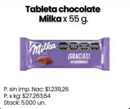 Changomas Milka tableta chocolate oferta