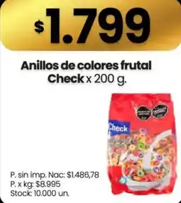Changomas Check anillos de colores frutal oferta