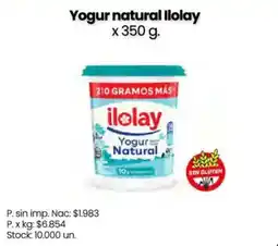 Changomas Ilolay yogur natural oferta