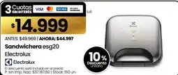 Changomas Electrolux sandwichera esg20 oferta