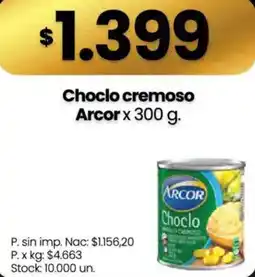 Changomas Arcor choclo cremoso oferta