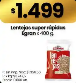 Changomas Egran lentejas super rápidas oferta