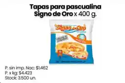 Changomas Signo de Oro tapas para pascualina oferta