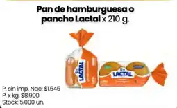 Changomas Lactal pan de hamburguesa o pancho oferta
