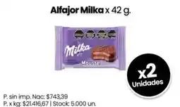 Changomas Milka alfajor mousse oferta