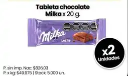 Changomas Milka tableta chocolate leche oferta