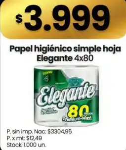 Changomas Elegante papel higiénico simple hoja oferta