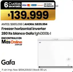 Changomas Gafa freezer horizontal inverter 280 its blanco oferta