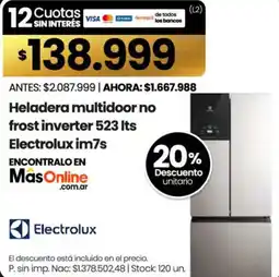 Changomas Electrolux heladera multidoor no frost inverter oferta