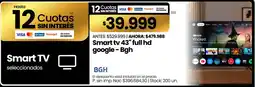 Changomas Bgh smart tv 43" full hd google oferta