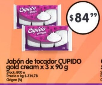 Supermercados Buenos Días Cupido Jabón de Tocador gold cream x 3 x 90gr oferta