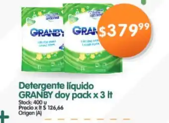 Supermercados Buenos Días Grandy Detergente Líquido doypack x 3lt oferta
