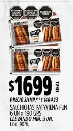 Supermercados Yaguar Paty salchichas patyviena fun oferta