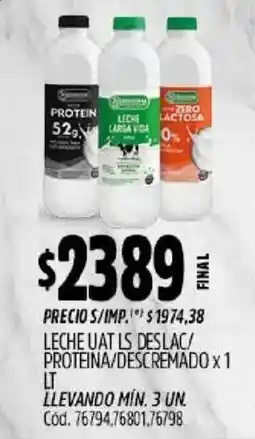 Supermercados Yaguar Leche uat ls deslac/ proteina/descremado oferta
