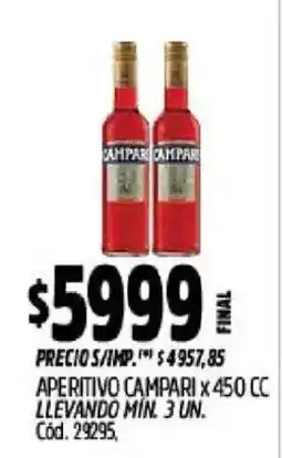 Supermercados Yaguar Campari aperitivo oferta