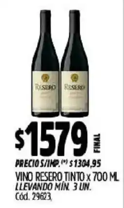 Supermercados Yaguar Resero vino tinto oferta