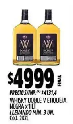 Supermercados Yaguar Dorsey whisky doble v etiqueta negra oferta