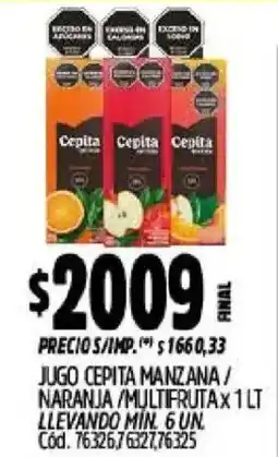 Supermercados Yaguar Cepita jugo manzana naranja multifruta oferta