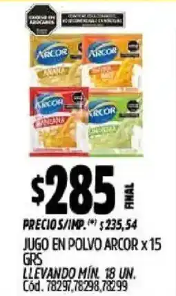 Supermercados Yaguar Arcor jugo en polvo oferta