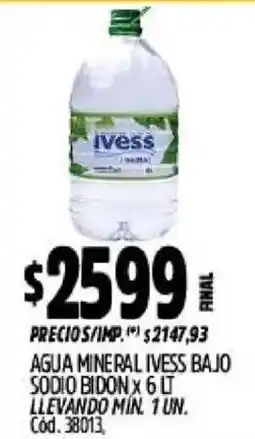 Supermercados Yaguar Ivess agua mineral ivess bajo sodio bidon oferta