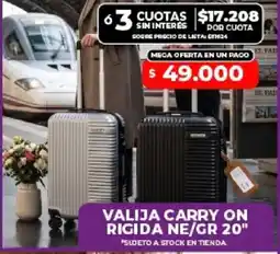 Supermayorista Vital Valija carry on rigida ne/gr 20" oferta