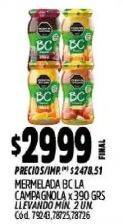 Supermercados Yaguar Bc mermelada la campagnola oferta