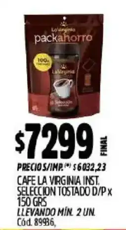 Supermercados Yaguar La virgina cafe inst seleccion tostado oferta