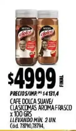 Supermercados Yaguar Cafe dolca suave/ clasicomas aroma frasco oferta
