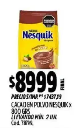 Supermercados Yaguar Nesquik cacao en polvo oferta